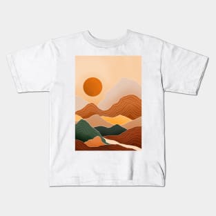 Modern Earthy Tones Mountains 20 Kids T-Shirt